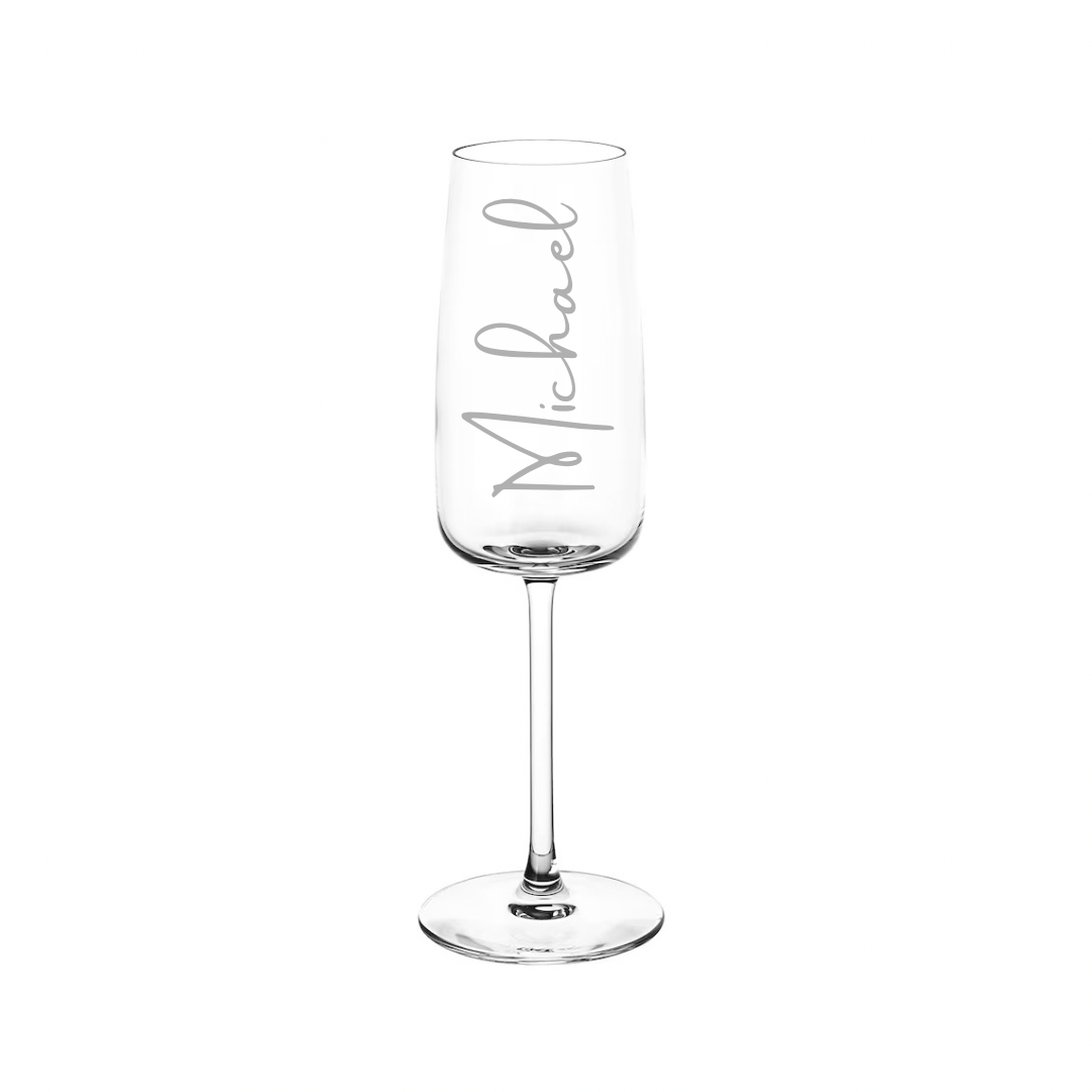 Personalised Gift: Personalised Champagne Glass, Any Name