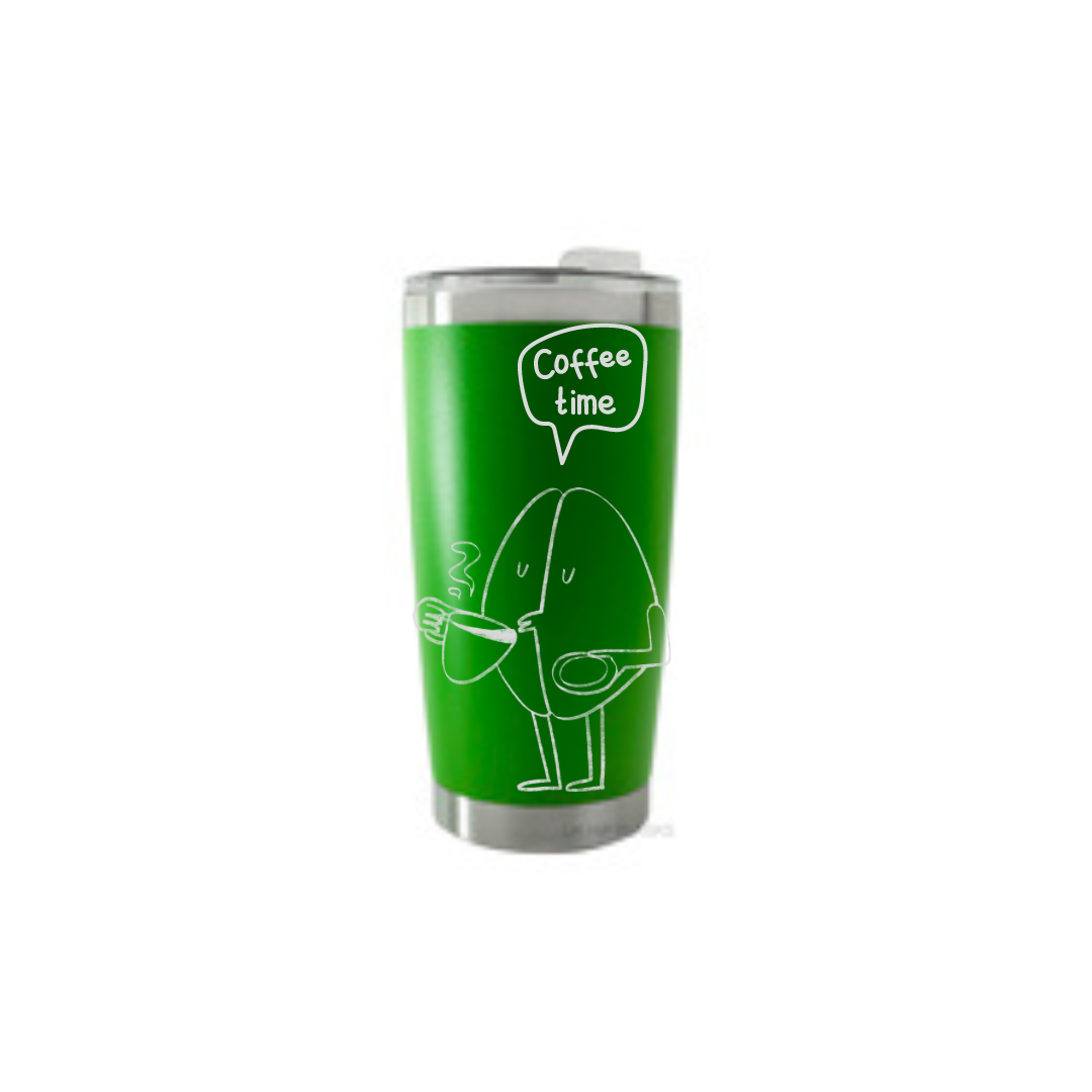 Personalised Gift: Thermal Travel Mug, Coffee Time Design