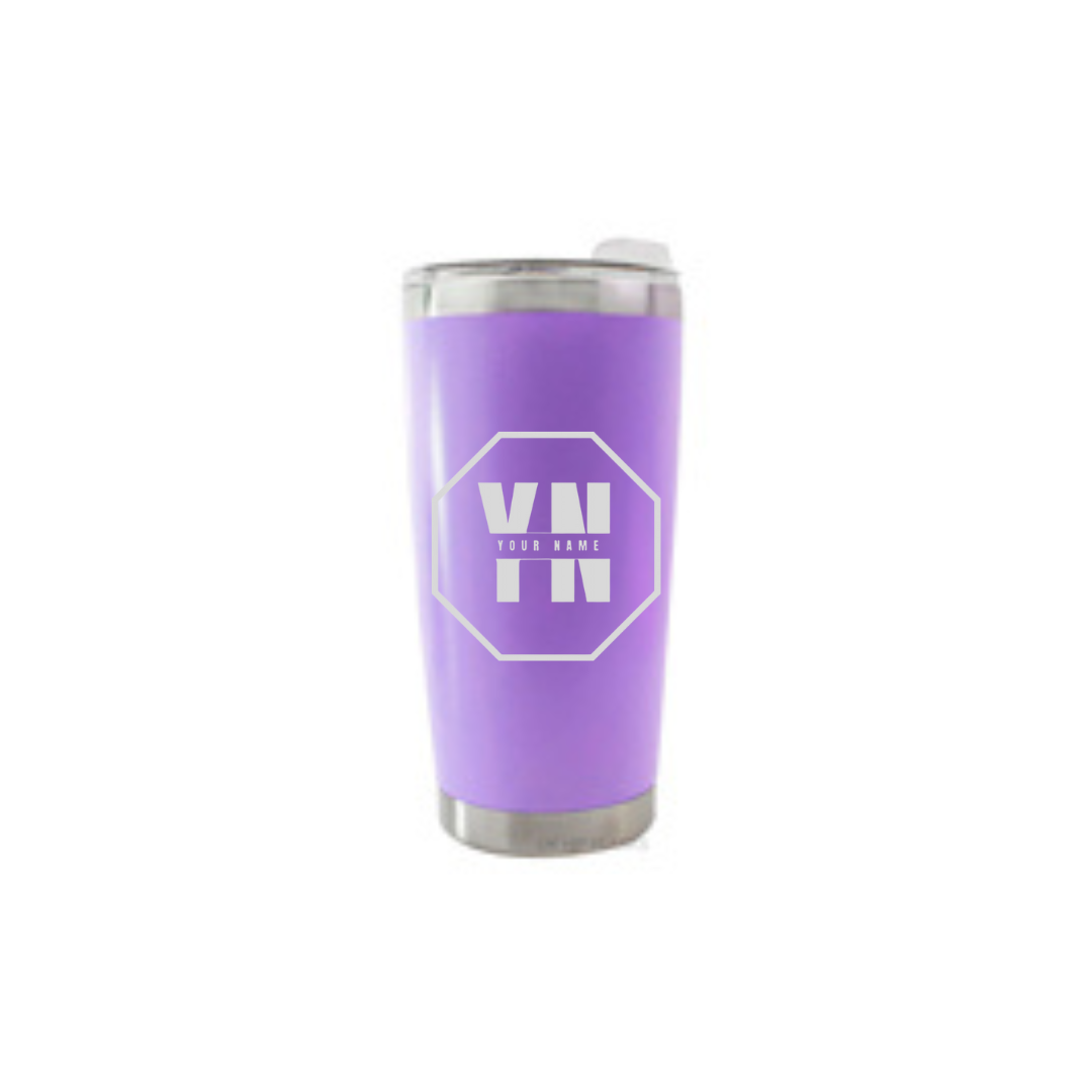 Personalised Gift: Thermal Travel Mug, Logo Design, Your Name & Initials