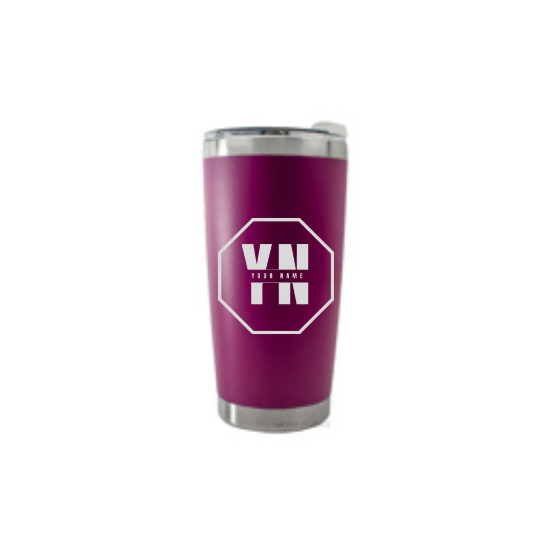Personalised Gift: Thermal Travel Mug, Logo Design, Your Name & Initials