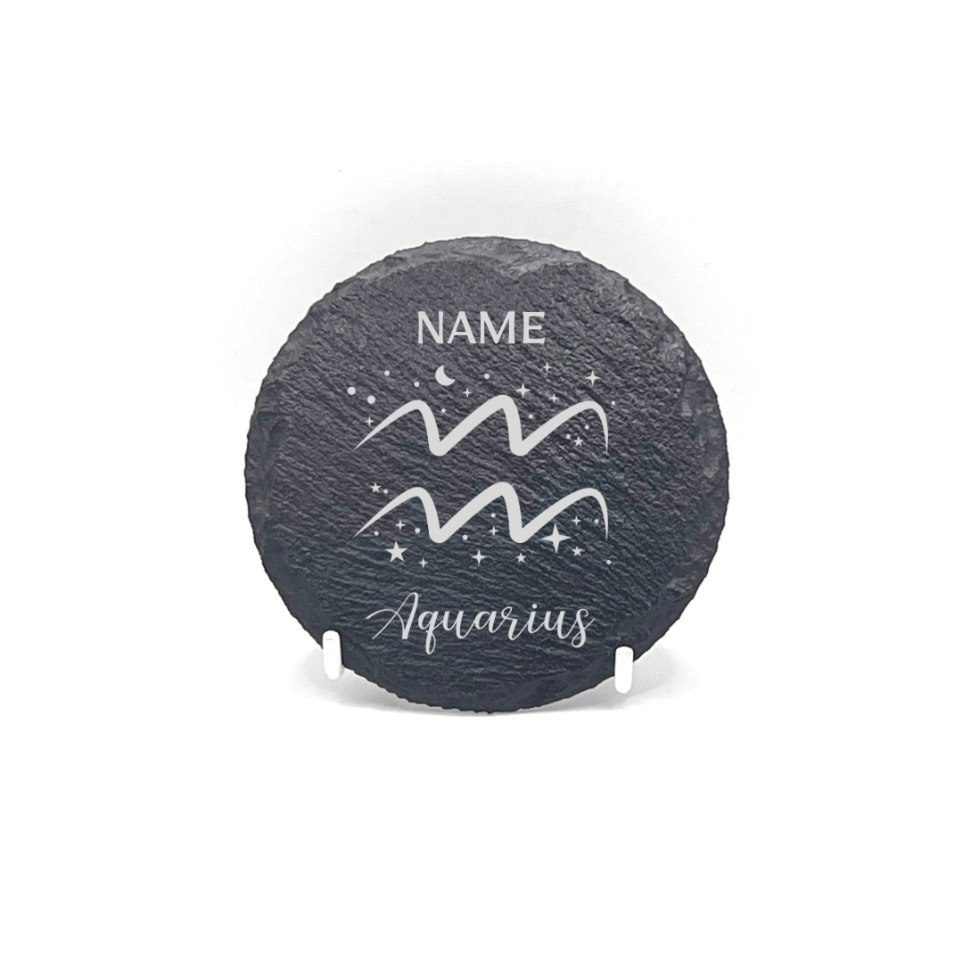 Personalised Gift: Personalised, Slate Coaster, Sign of the Zodiac, Star Sign & Any Name