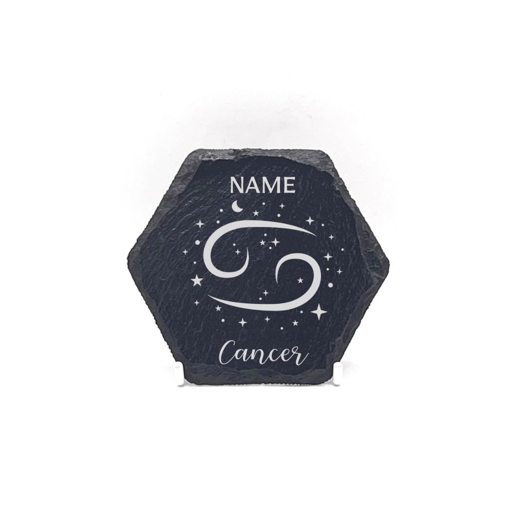 Personalised Gift: Personalised, Slate Coaster, Sign of the Zodiac, Star Sign & Any Name