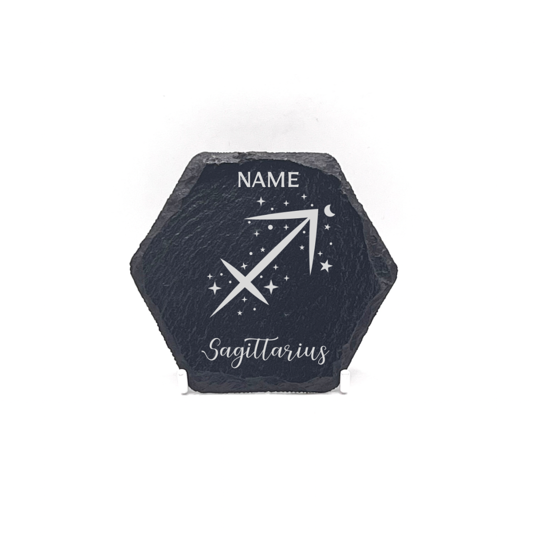 Personalised Gift: Personalised, Slate Coaster, Sign of the Zodiac, Star Sign & Any Name