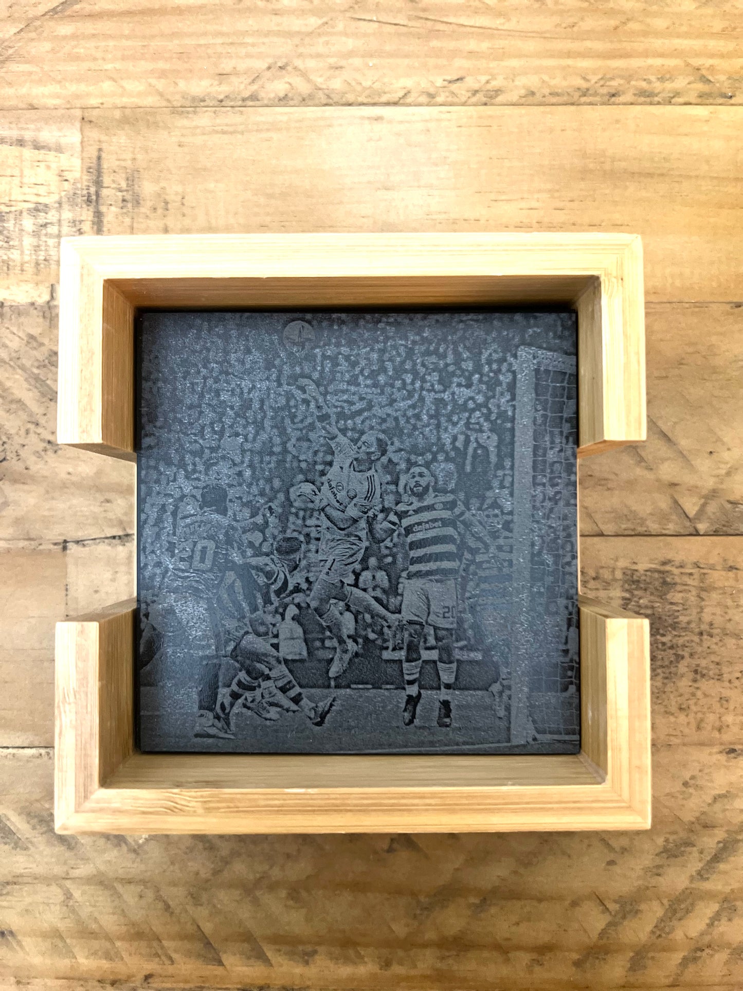 Personalised Gift: Celtic Champions Slate Coaster Gift Set, With Box