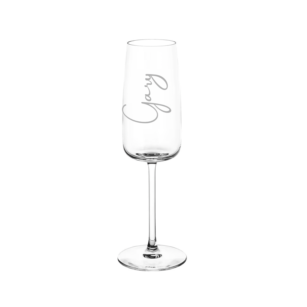 Personalised Gift: Personalised Champagne Glass, Any Name