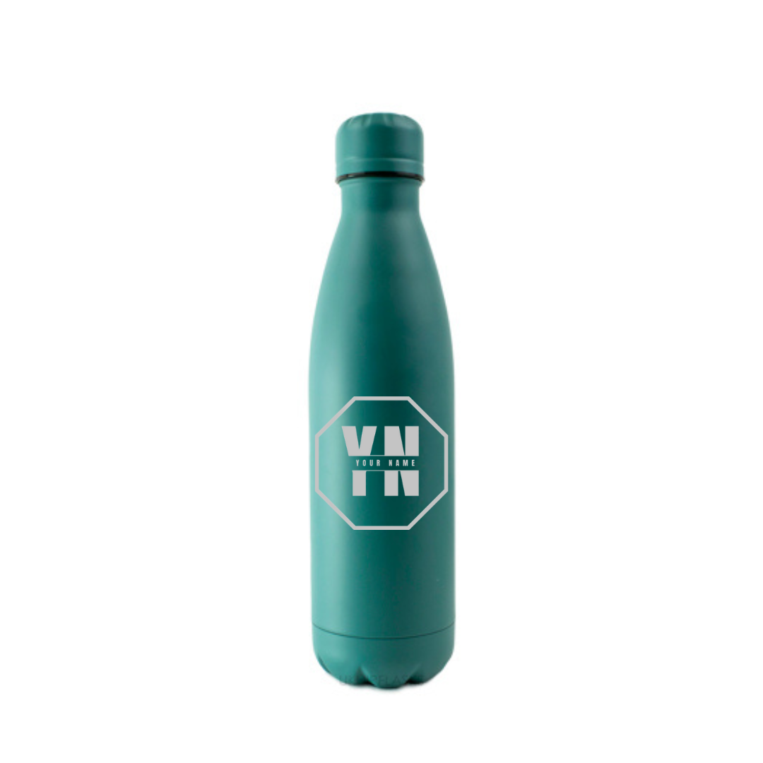 Personalised Gift: Steel Water Bottle, Personalised with Any Name & Initials