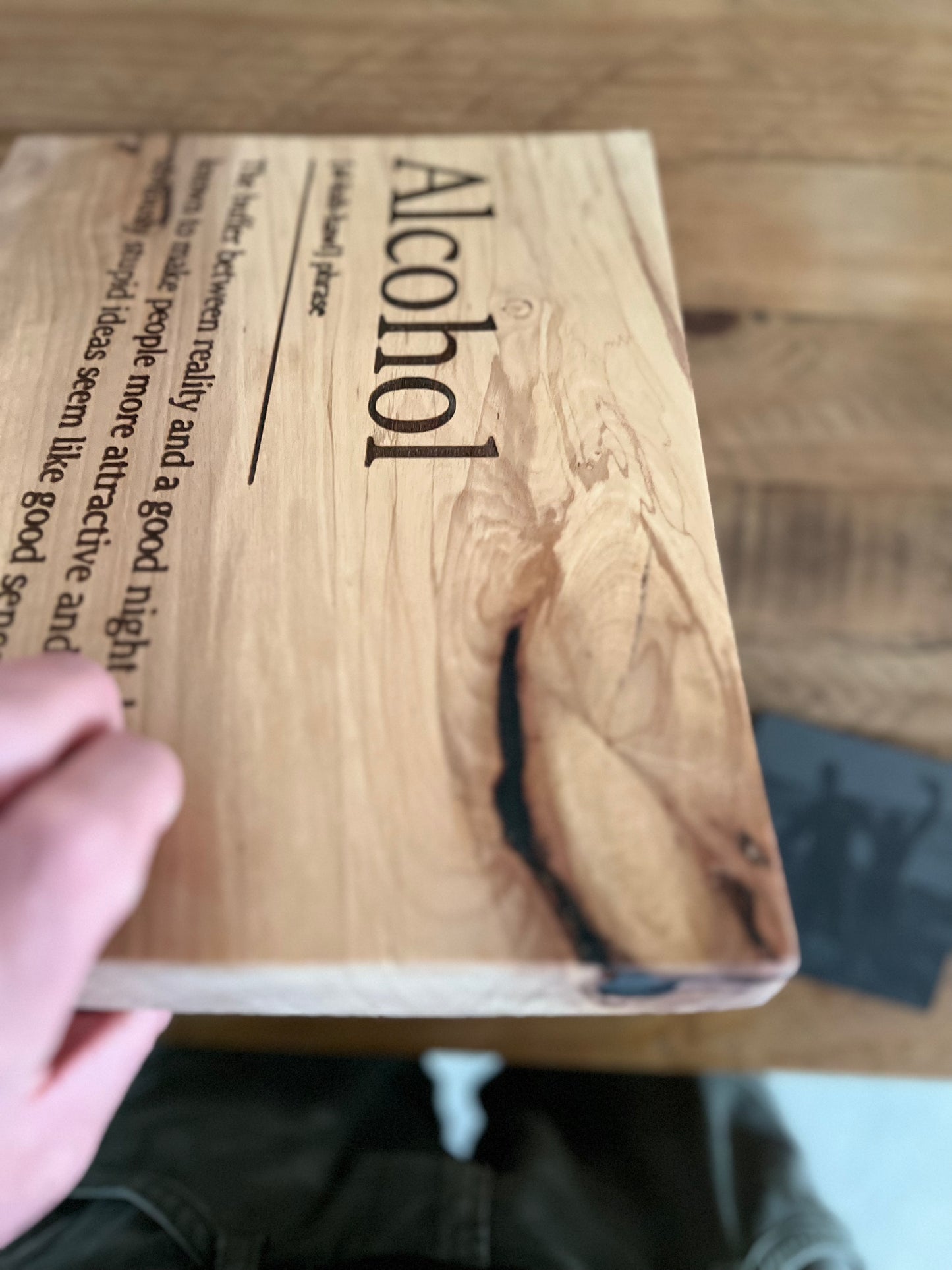 Personalised Gift: Handmade & Hand-finished, Wooden Art, Alcohol Definition, Funny