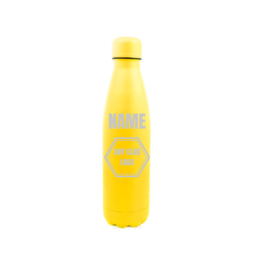 Personalised Gift: Gym Logo Steel Water Bottle, Personalised with Any Name & Any Gym Logo
