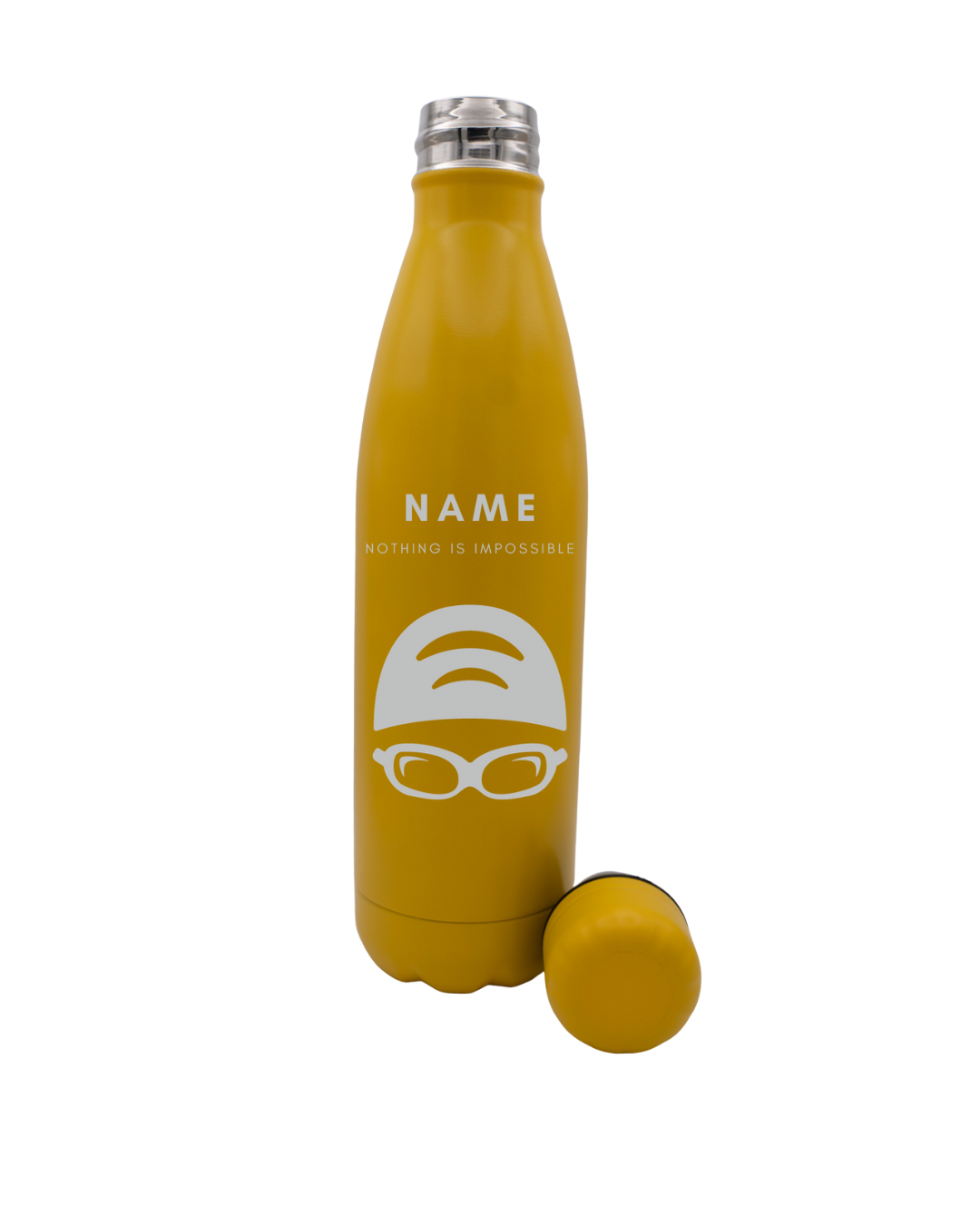 Gift for Swimmers - Personalised Thermos Water Bottle with Motivational ‘Nothing is Impossible’”