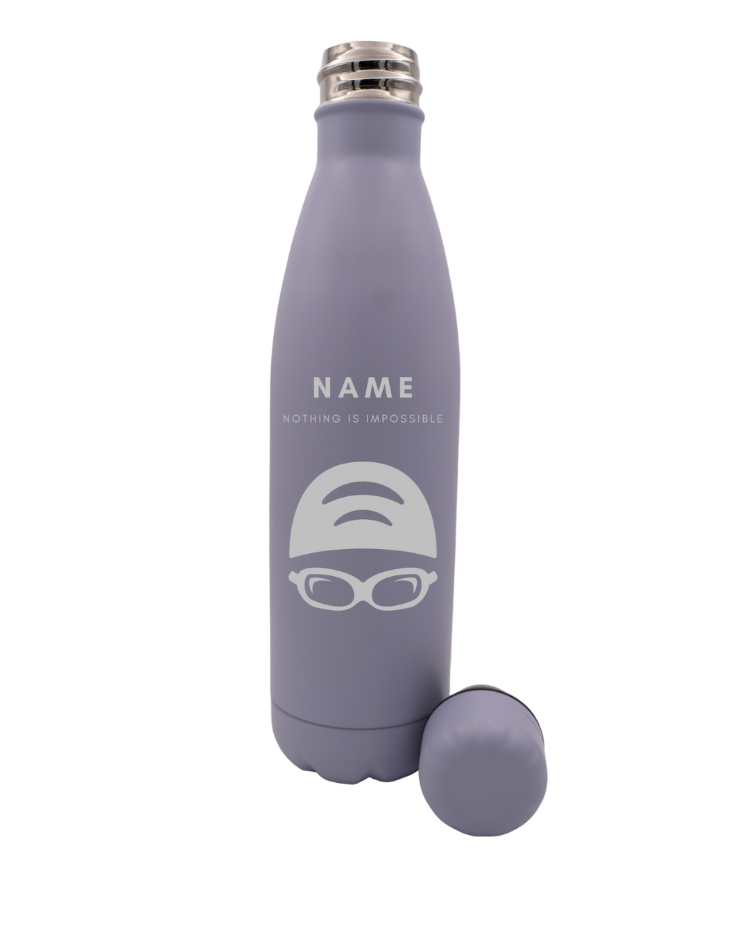 Gift for Swimmers - Personalised Thermos Water Bottle with Motivational ‘Nothing is Impossible’”