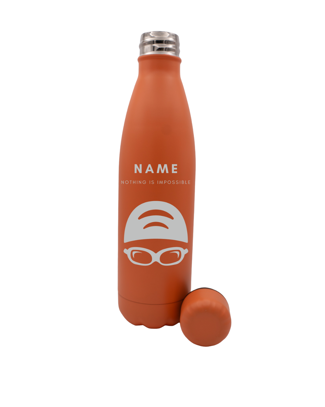 Gift for Swimmers - Personalised Thermos Water Bottle with Motivational ‘Nothing is Impossible’”