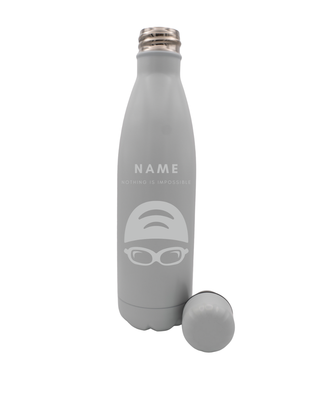Gift for Swimmers - Personalised Thermos Water Bottle with Motivational ‘Nothing is Impossible’”