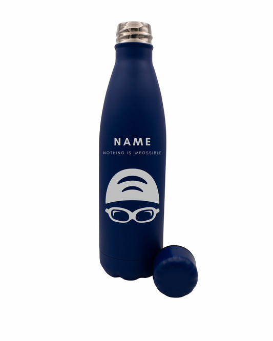 Gift for Swimmers - Personalised Thermos Water Bottle with Motivational ‘Nothing is Impossible’”