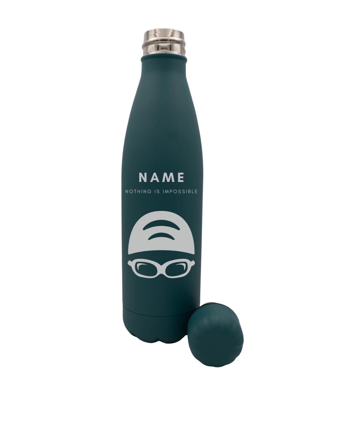 Gift for Swimmers - Personalised Thermos Water Bottle with Motivational ‘Nothing is Impossible’”
