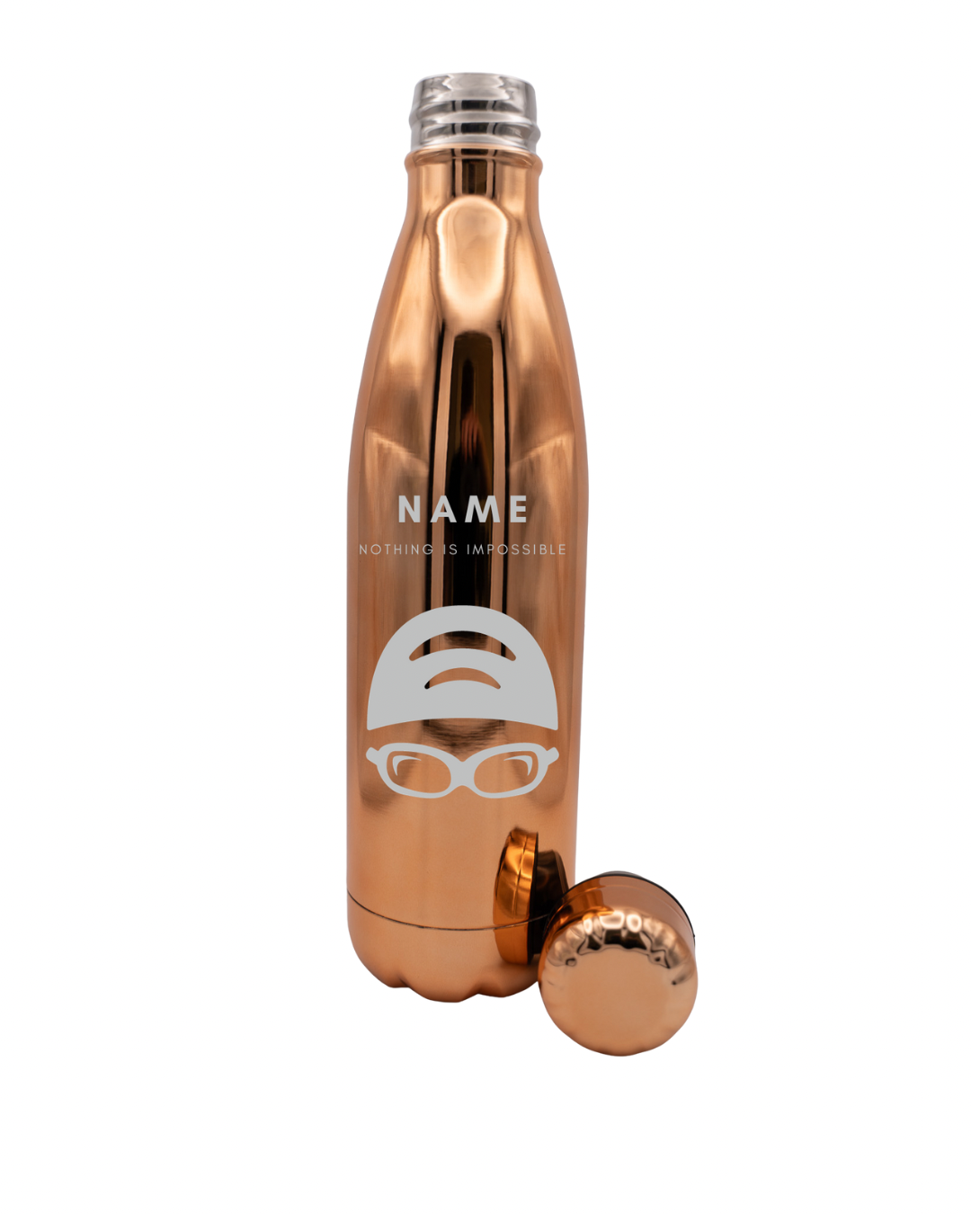 Gift for Swimmers - Personalised Thermos Water Bottle with Motivational ‘Nothing is Impossible’”