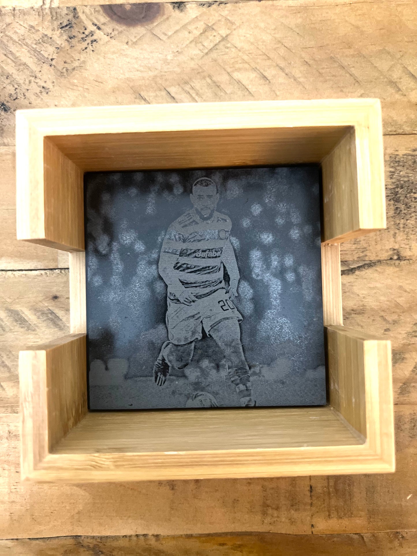 Personalised Gift: Celtic Champions Slate Coaster Gift Set, With Box