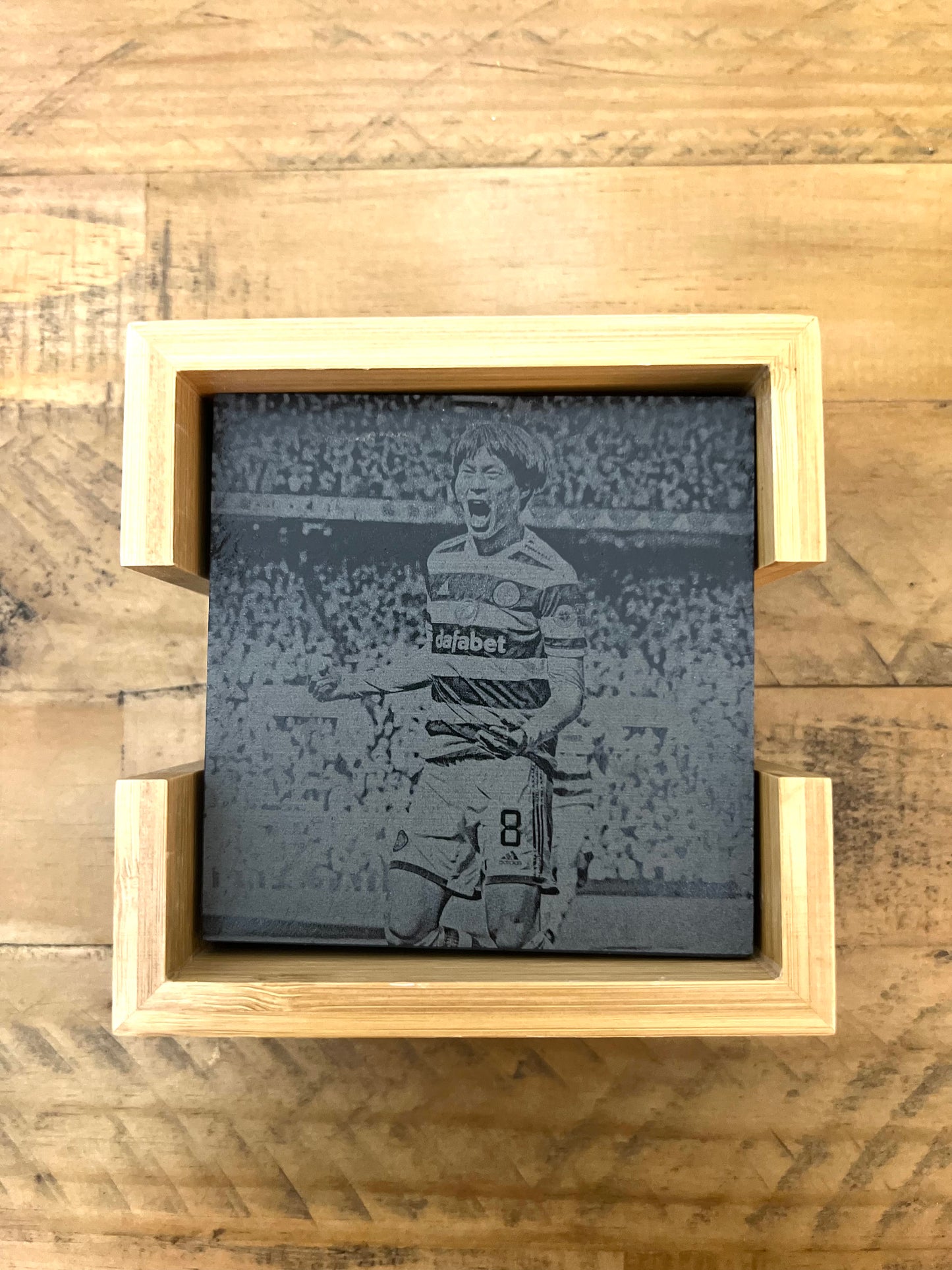 Personalised Gift: Celtic Champions Slate Coaster Gift Set, With Box