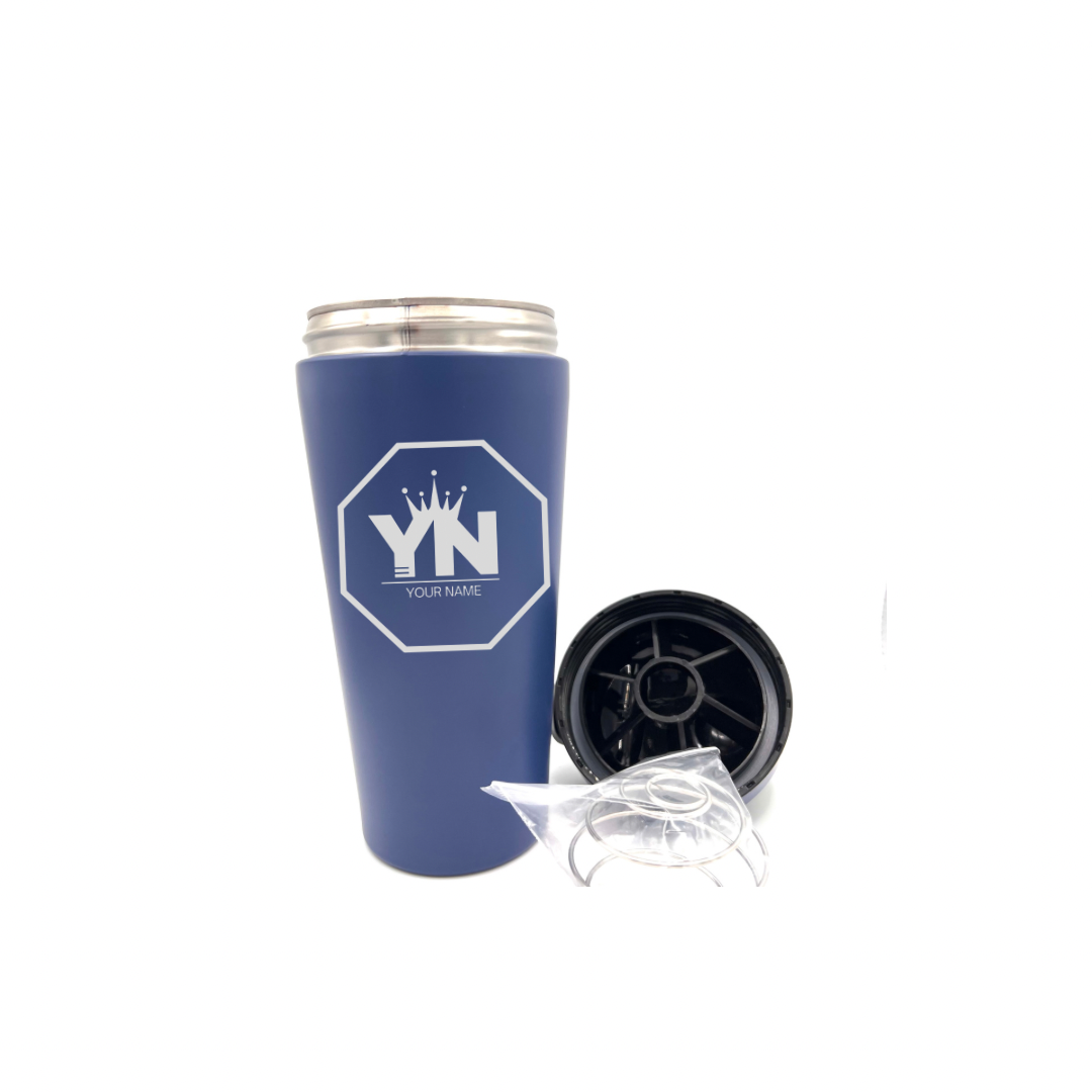 Personalised Gift: Custom Steel Protein Shaker, Fitness Gift, Gym Gift, Any Name & Initials