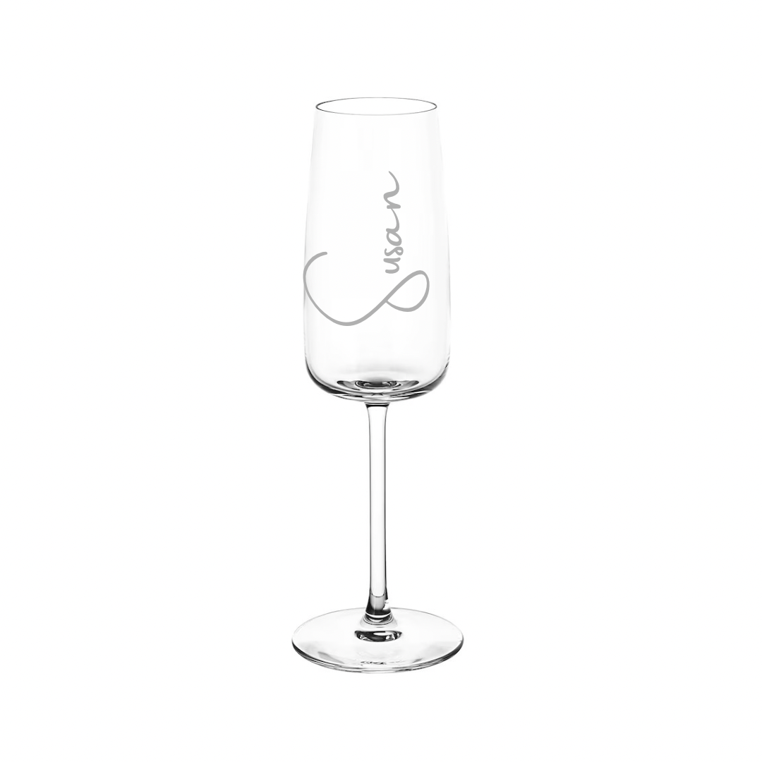 Personalised Gift: Personalised Champagne Glass, Any Name