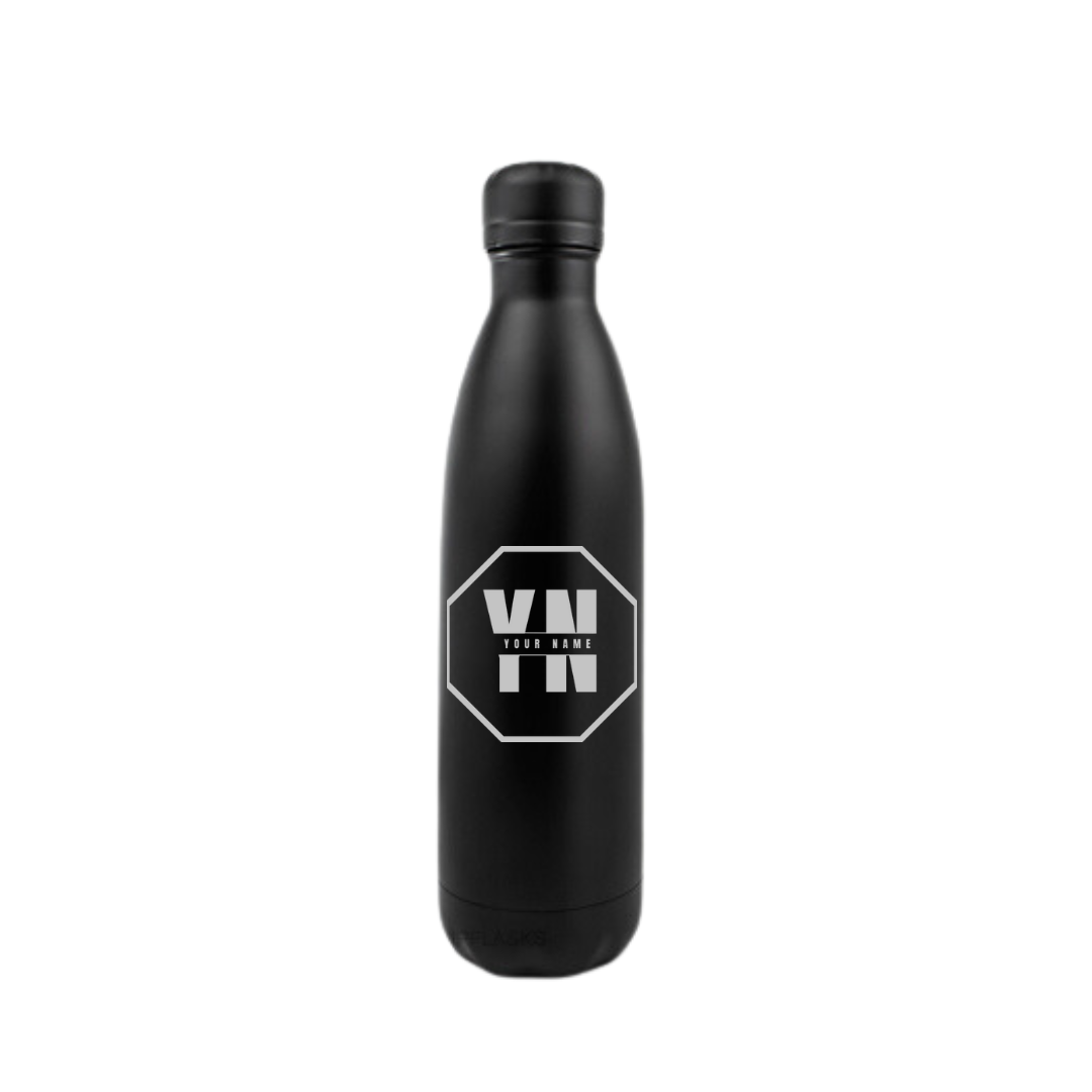 Personalised Gift: Steel Water Bottle, Personalised with Any Name & Initials
