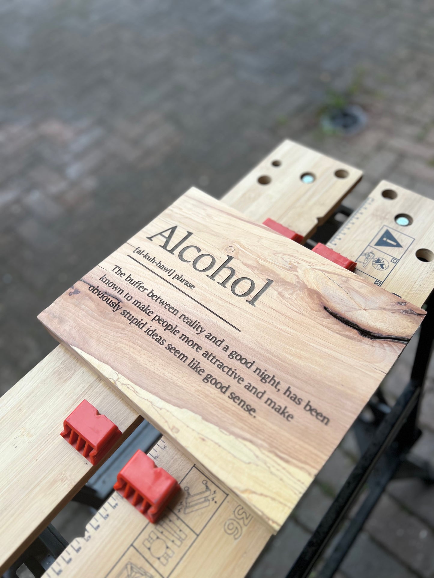 Personalised Gift: Handmade & Hand-finished, Wooden Art, Alcohol Definition, Funny