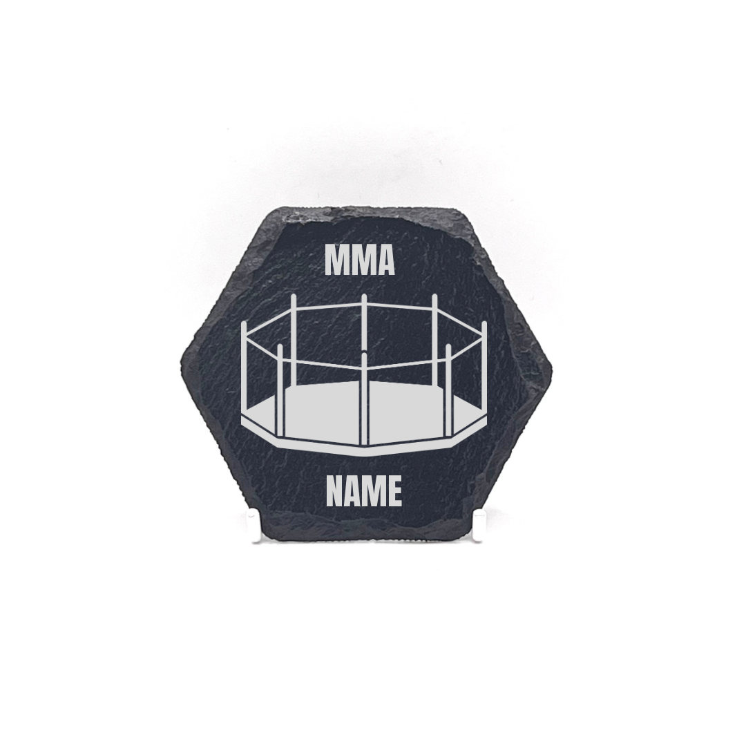 Personalised Gift: Slate Coaster, MMA, Mixed Martial Arts, UFC, Design & Any Name