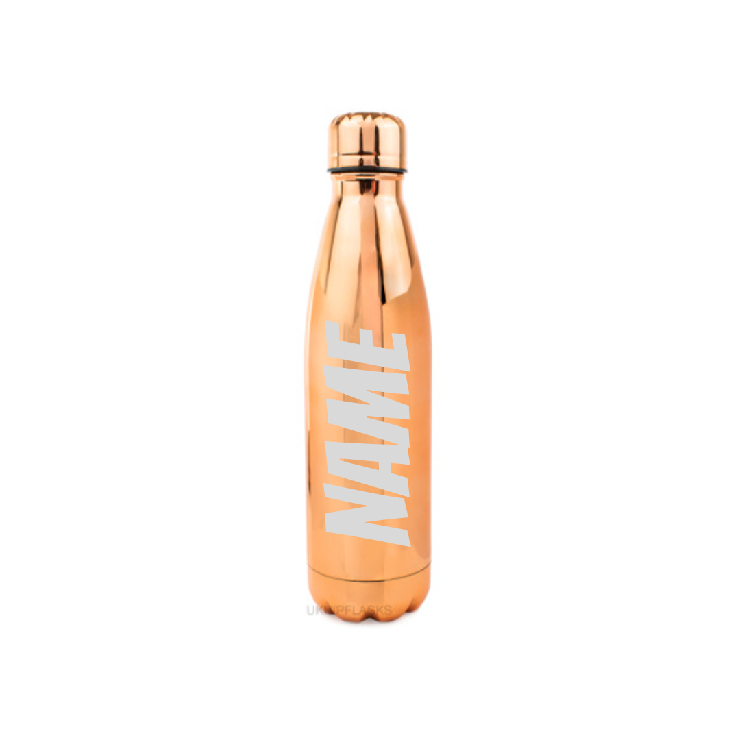 Personalised Gift: Steel Water Bottle, Any Club Name & Any Name