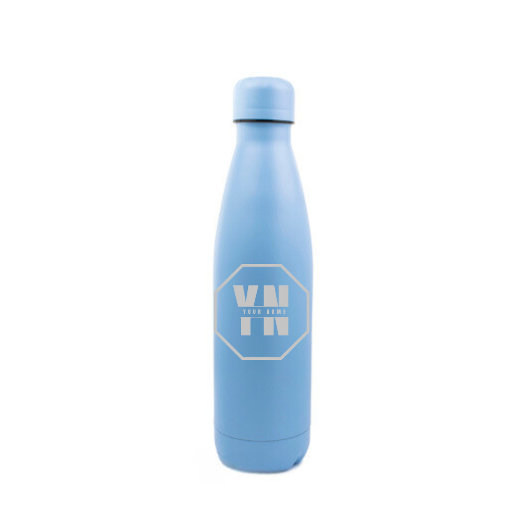 Personalised Gift: Steel Water Bottle, Personalised with Any Name & Initials